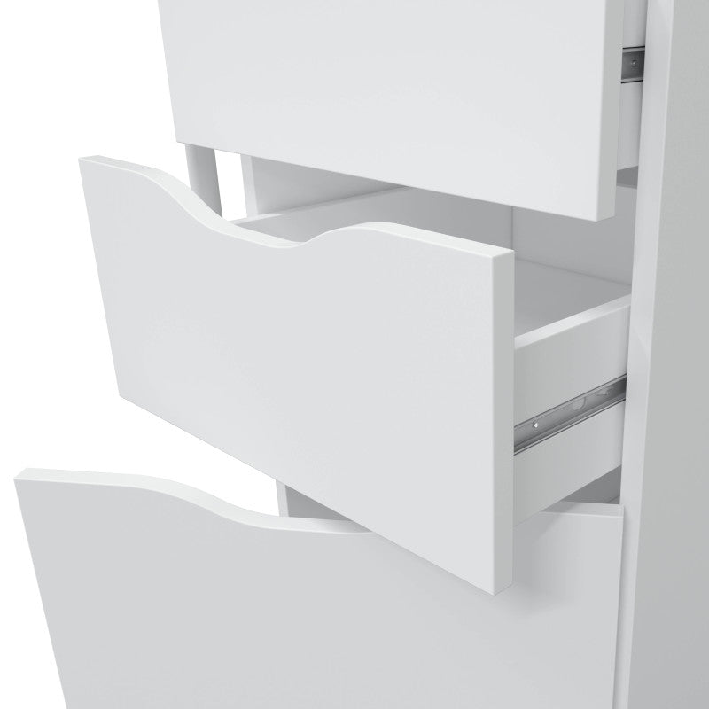 SIMPLY - Bureau réversible avec caisson 2 tiroirs L138 cm - Blanc