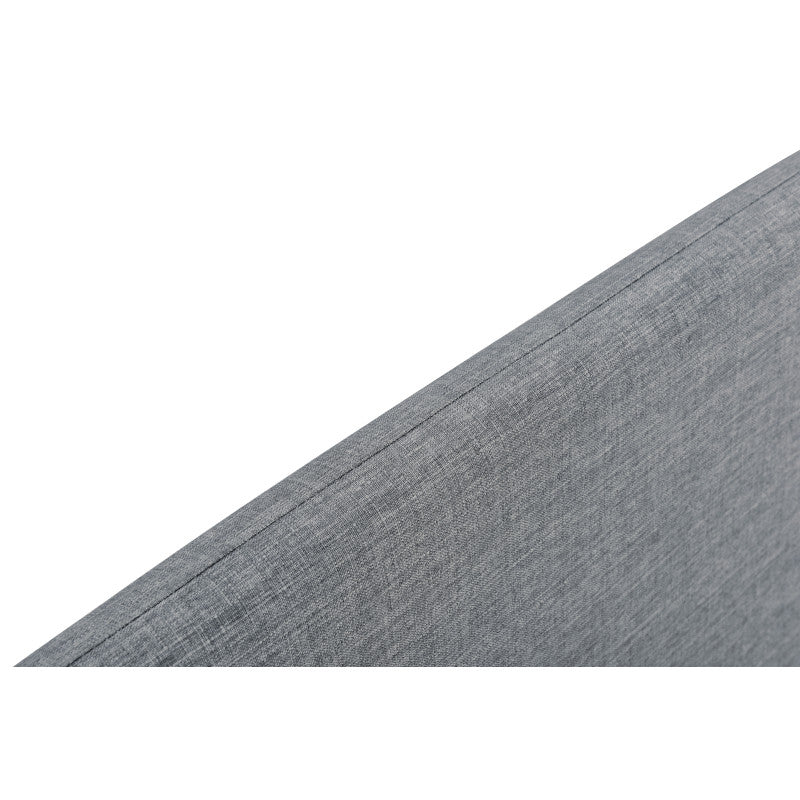 SOMIA - Cadre de lit scandinave avec tête de lit et sommier à lattes en tissu - Gris foncé - 140x190 cm