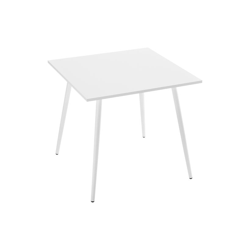 ELA - Table à manger métal carrée 80cm blanc - Blanc