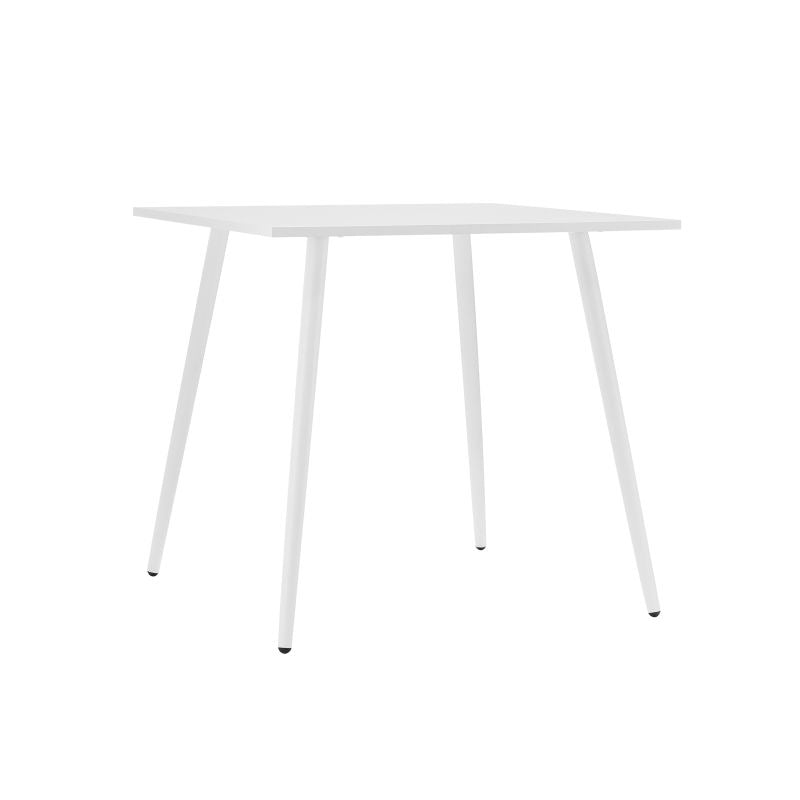 ELA - Table à manger métal carrée 80cm blanc - Blanc