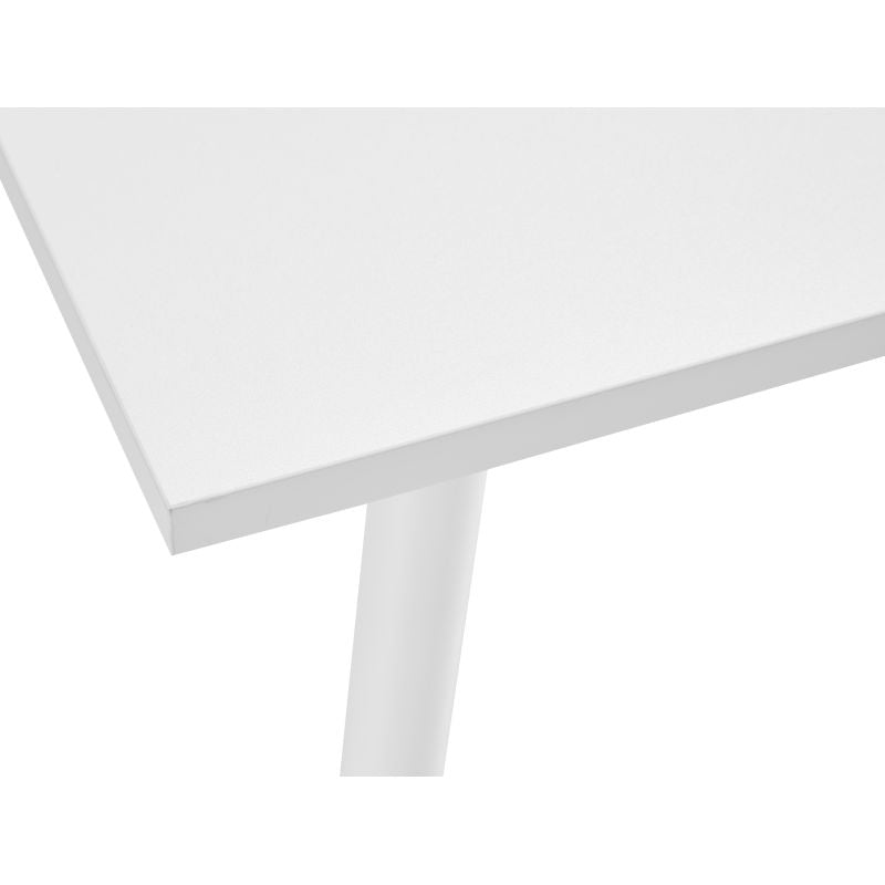 ELA - Table à manger métal carrée 80cm blanc - Blanc