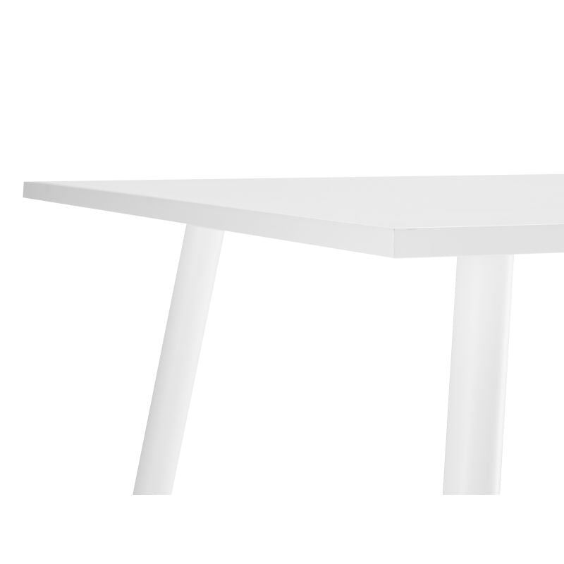 ELA - Table à manger métal carrée 80cm blanc - Blanc