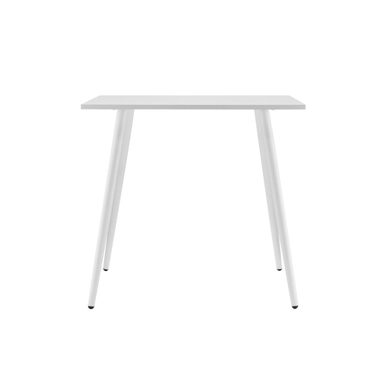 ELA - Table à manger métal carrée 80cm blanc - Blanc