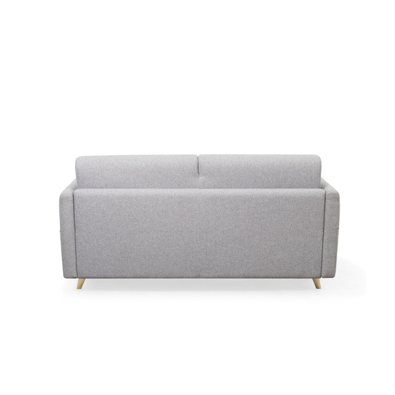 TAMY - Canapé couchage rapide en tissu 3 places - Gris clair