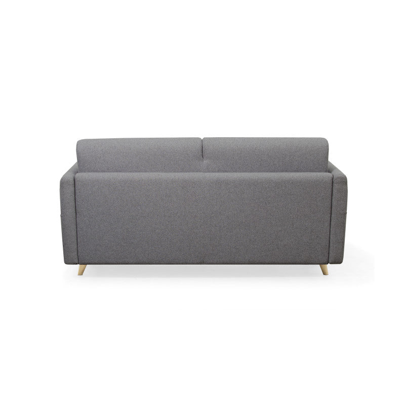 TAMY - Canapé couchage rapide en tissu 3 places - Gris foncé