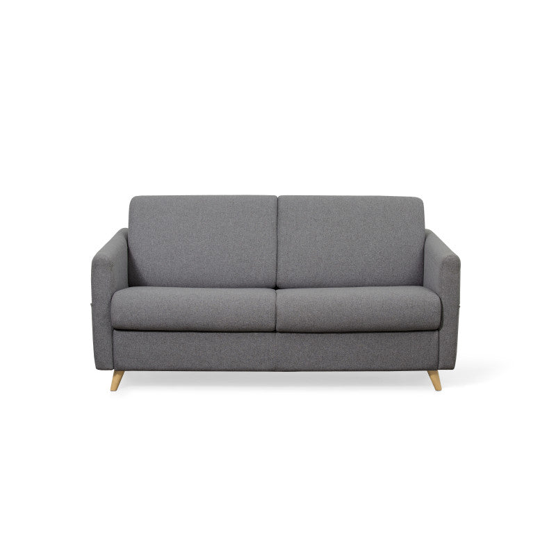 TAMY - Canapé couchage rapide en tissu 3 places - Gris foncé