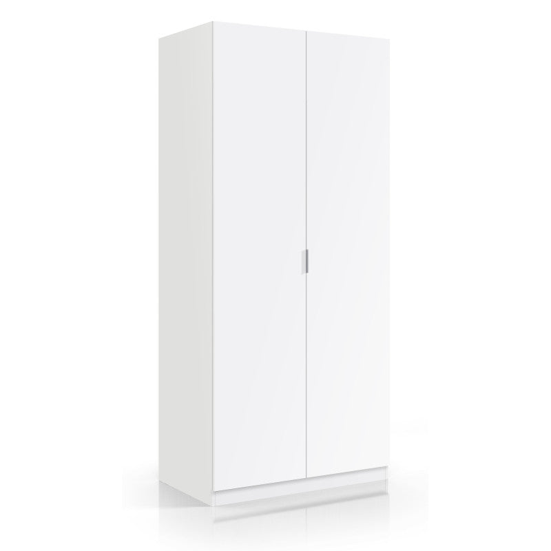 TERESA - Armoire penderie 2 portes L82 x H180 cm - Blanc