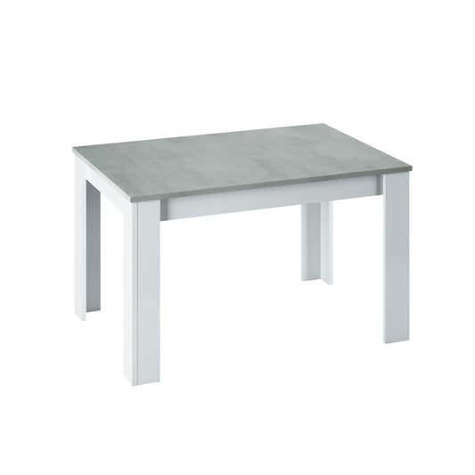 COBA - Table à manger extensible L140/190 cm - Blanc/béton