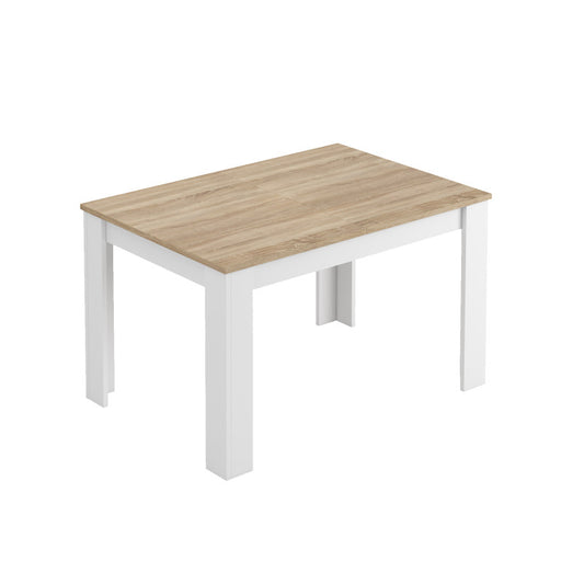 COBA - Table à manger extensible L140/190 cm - Blanc/chêne