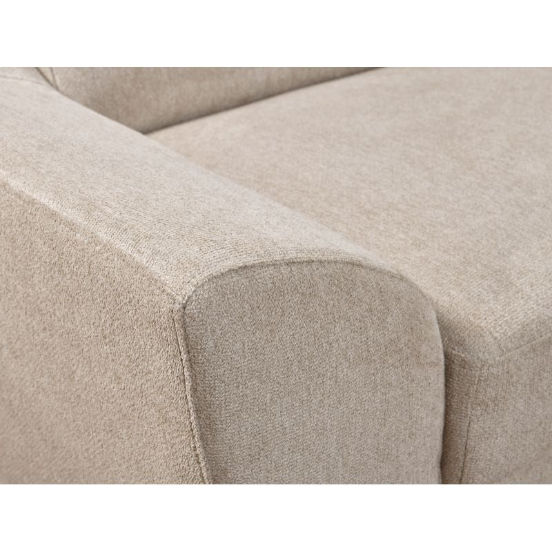 ARLO - Canapé d'angle convertible avec coffre en tissu - Beige - Angle droit (vue de face)