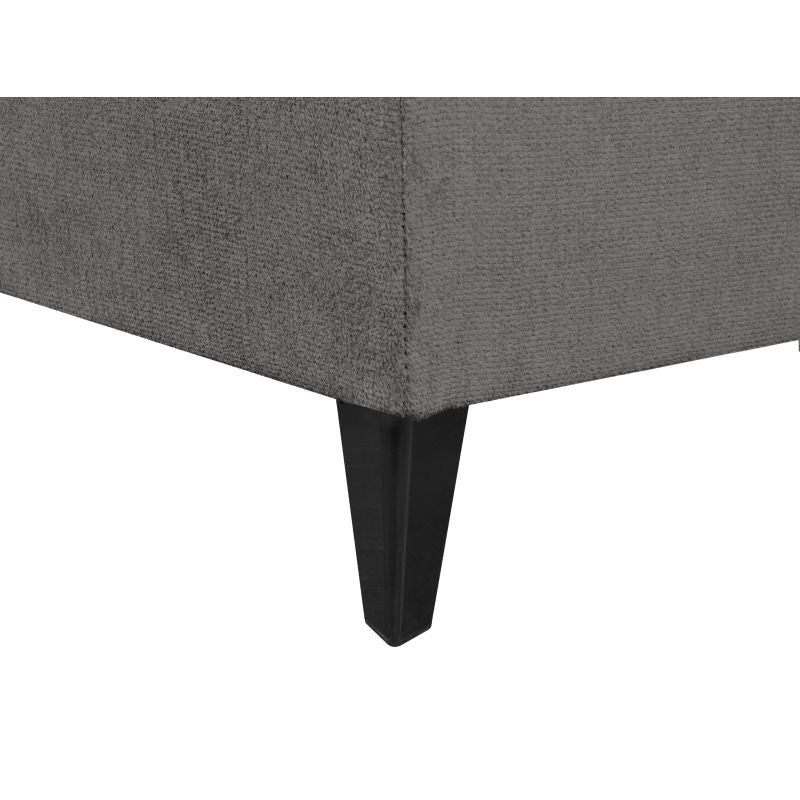 ARLO - Canapé d'angle convertible avec coffre en tissu - Gris - Angle gauche (vue de face)