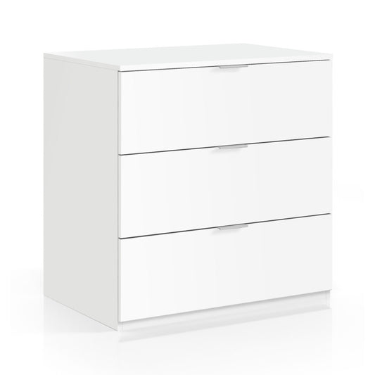 VICETE - Commode 3 tiroirs L77 cm - Blanc